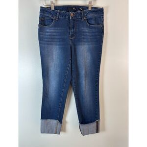 1822 Denim Taylor Crop Jeans Womens Size 10 Cuffed Stretch Capri Blue